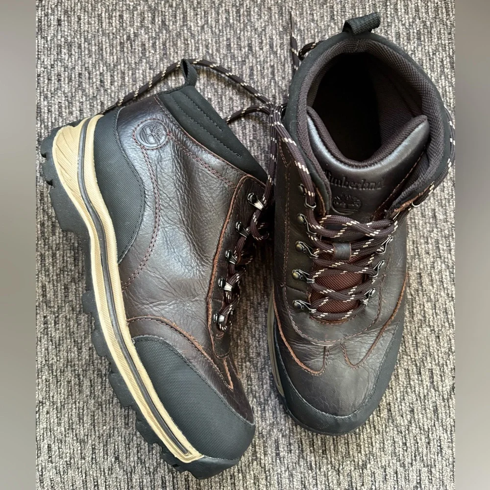 Timberland Boys Backroads A6098 Brown Lace Up Waterproof Hiking Boot Size 6
